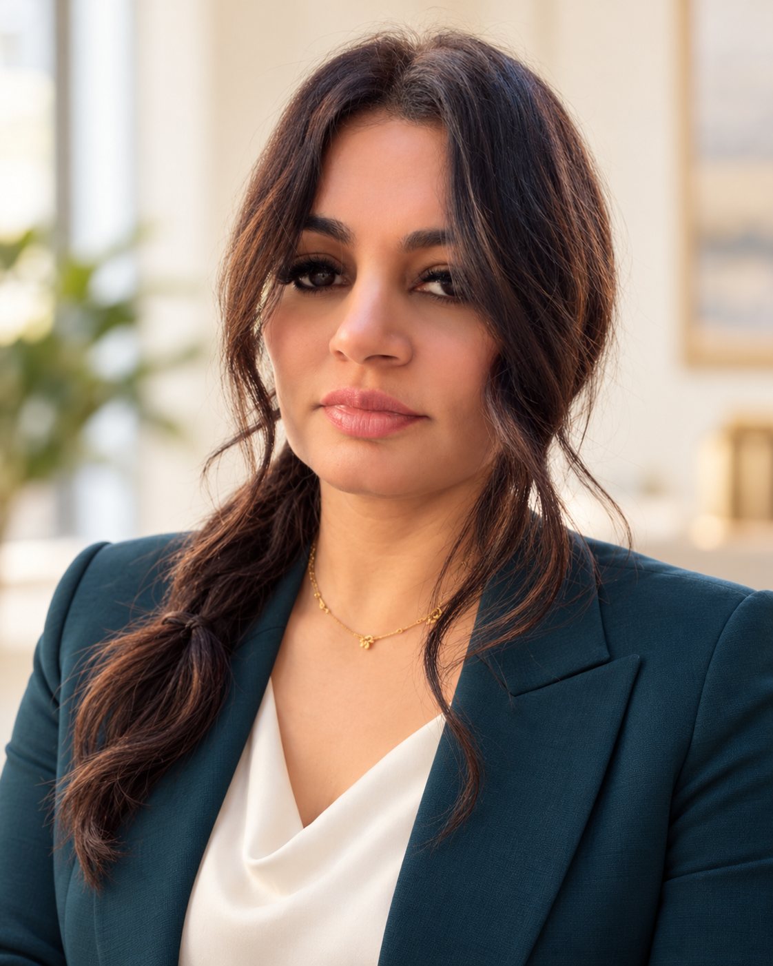 Rupinder Kalsi, Financial Advisor in elegant teal blazer